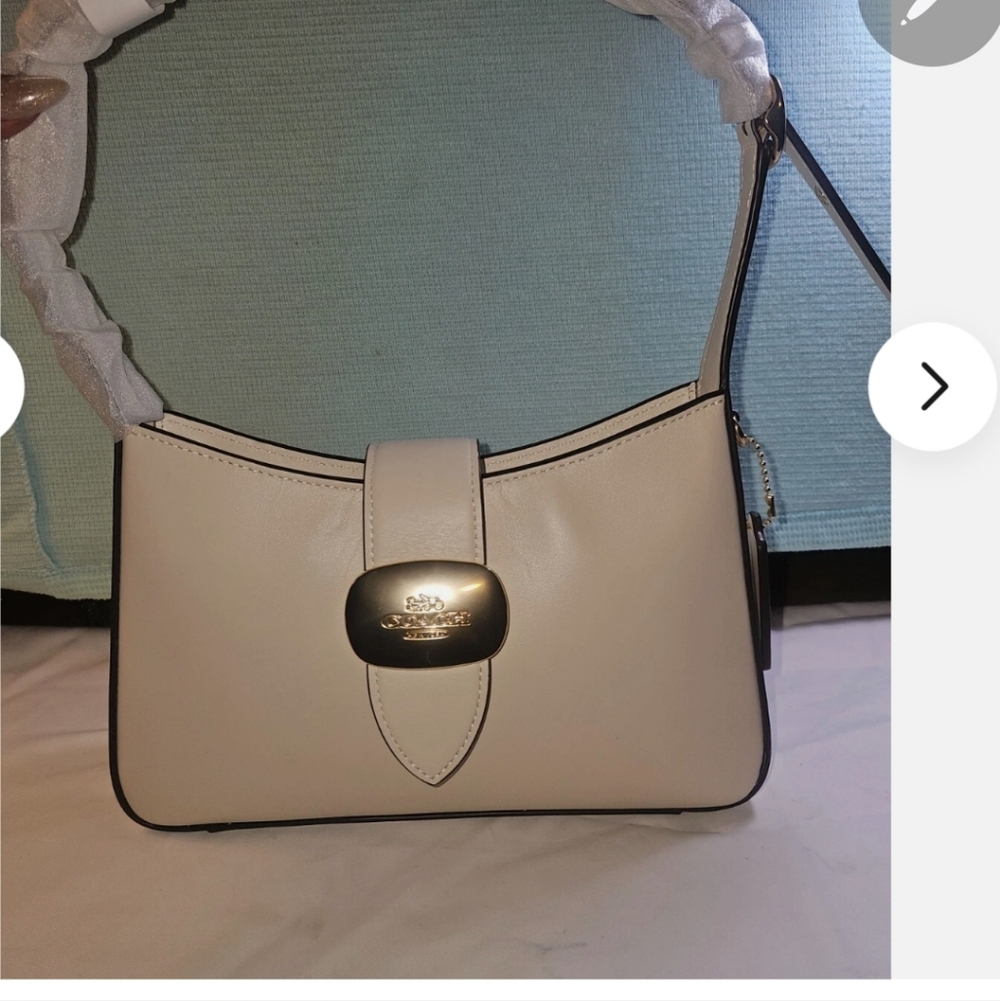 Coach Off-White Elisa Shoulder Bag with brass accent